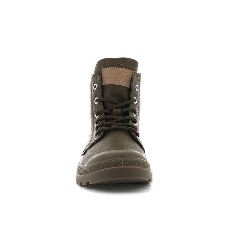 Dámské Boty Palladium Pampa Hi Leather UL Čokolády | CZ HVN-87Y